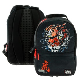 Рюкзак молодёжный 39 х 30 х 17 см, эргономичная спинка + usb и аудио выход, deVENTE Red Label, Tiger, чёрный/оранжевый