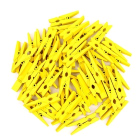 A set of clothespins for decor 50pcs yellow 3.5 cm
