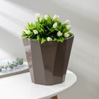 Кашпо для цветов со вставкой «Палермо», 3,6 л, цвет коричневый - фото 5219523