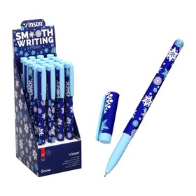 Ручка шариковая "Снежинки" 0.7 мм, корпус Софтач Soft touch, чернила синие (штрихкод на штуке)