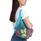 Авоська 34х34 см, ручка 12 см, клетка 1.5 см, бирюзовая 7580699