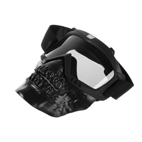 Mask glasses for motor vehicles, collapsible, darkened visor, black color