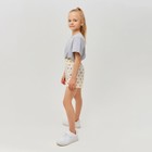Шорты для девочки MINAKU: Cotton Collection цвет бежевый, рост 152 - фото 801648882