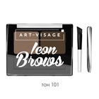 Двойные тени для бровей Art-Visage Icon Brows, тон 101 шатен, 3,6 г - фото 7074784