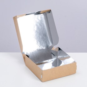 Коробка складная, крафт, с термоламинацией, 10 х 10 х 3,5 см