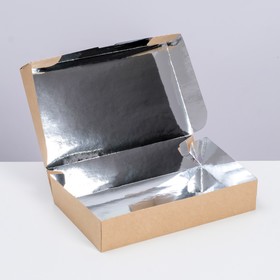 Коробка складная, крафт, с термоламинацией,  20 х 12 х 4 см