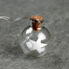 Гирлянда «Нить» 1.6 м с насадками «Шарики со звездой», IP20, прозрачная нить, 15 LED, свечение белое, ААх2 7690098