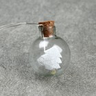 Гирлянда «Нить» 1.6 м с насадками «Шарики с ёлочкой», IP20, прозрачная нить, 15 LED, свечение тёплое белое, ААх2 7690102