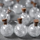 Гирлянда «Нить» 1.6 м с насадками «Шарики с белым конфетти», IP20, прозрачная нить, 15 LED, свечение белое, ААх2 7690108