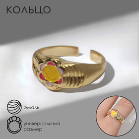 Кольцо Amore цветок, цветное в золоте, безразмерное в Донецке