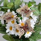 Бабочка для декора и флористики, на прищепке, пластиковая, золотая, микс, 1 шт., 5 см и 8 см - фото 6914014
