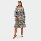 Платье женское MIST plus-size, размер 58, цвет бежевый - фото 801663413