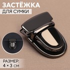Застёжка для сумки, 4 × 3 см, цвет чёрный никель - фото 1702417