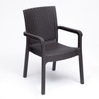 Кресло садовое "Ротанг" 57 х 57 х 87 см, темно-коричневый - фото 6914649