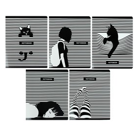 Тетрадь А5, 48 листов в клетку "Иллюзия обмана", обложка мелованный картон, твин лак, блок офсет, МИКС