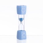 Песочные часы "Смайл" на 3 минуты, 9 х 2.3 см, голубые