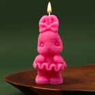 Новогодняя свеча формовая «Зайка», без аромата, 4 х 4 х 8 см. - фото 6915439