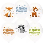 Шар латексный 12" «С днём рождения! Лесные зверята», пастель, набор 25 шт., 2-сторонний, белый - фото 801848764