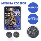 Монета гороскоп 2023 «Козерог», латунь, d = 2,5 см - фото 6981991
