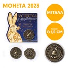 Сувенирная монета 2023 «Успеха и процветания», латунь, d = 2,5 см - фото 6981998