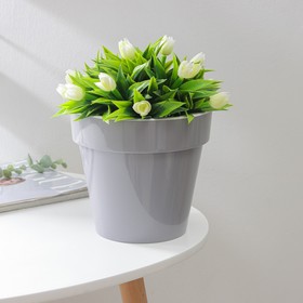 Кашпо для цветов со вставкой «Порто», 2,4 л, цвет серый