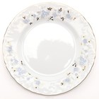 Тарелка десертная 19 см, Rococo, декор «Голубые цветы, отводка золото» - фото 7989369