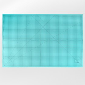 Мат для резки, двусторонний, 90 × 60 см, А1, цвет серо-голубой