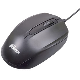 Мышь RITMIX ROM-200 Black, проводная, оптическая, 800 dpi, USB, чёрная