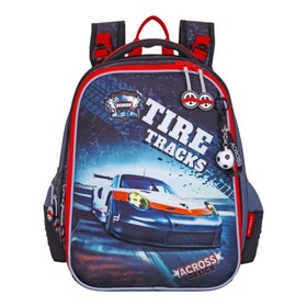 Рюкзак каркасный Across, 36 х 29 х 17 см, наполнение: мешок, брелок, синий/красный