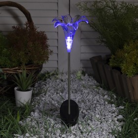 Садовый светильник «ЭРА» на солнечной батарее «Лилия», 10 × 75 × 10 см, свечение мульти (RGB)