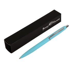 Ручка шариковая автоматическая San Remo 1.0 мм, металлический голубой корпус, синий стержень, в тубусе