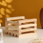 Кашпо деревянное реечное 15х15х10,5 см натуральный - фото 802134300