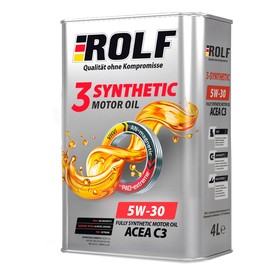 Масло моторное Rolf 3-Synthetic 5/30 ACEA C3, синтетическое, 4 л 9095625
