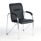 Кресло "Самба", обивка экокожа, цвет черный, каркас хромированный - фото 5331873