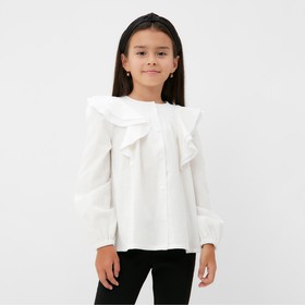 Рубашка для девочки KAFTAN, размер 32 (110-116), цвет белый