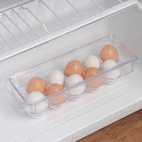 Контейнер для яиц, на 10 шт, 30×10×7,5 см, цвет прозрачный