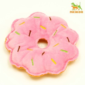 Игрушка для собак "Пончик", 10 см, розовый