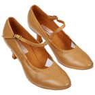Туфли-лодочки танцевальные для женского стандарта, модель 011dR, натуральная кожа, цвет бежевый, размер 38 - фото 6920073