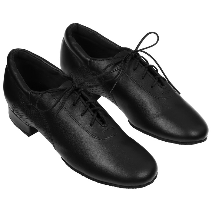 Туфли танцевальные для мужского стандарта, модель 25010, натуральная кожа, цвет чёрный, размер 38 - фото 5332463