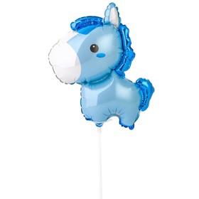 Шар фольгированный 14" «Лошадка голубая», мини-фигура