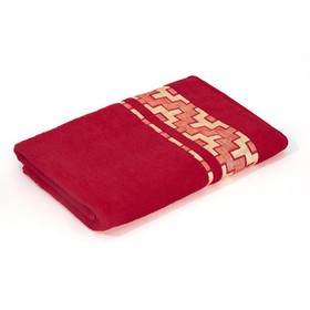 Полотенце махровое «Лесенка», размер 70х140 см, цвет рубин