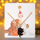 Кулон "Новогодний" котик лапочка, цвет чёрный в золоте, 44 см - фото 4141820