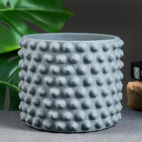Горшок "Точки" 15*15*12см, серый
