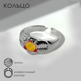 Кольцо Amore цветок, цветное в серебре, безразмерное в Донецке