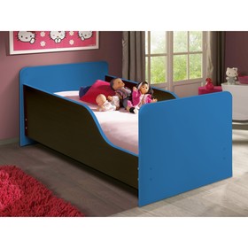 Кровать детская с бортом «Малышка №2», 600 × 1400 мм, цвет венге / синий