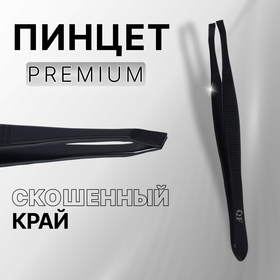 Пинцет №1 PREMIUM скошенный узкий 9*0,6см лого QF чёрн блистер QF в Донецке