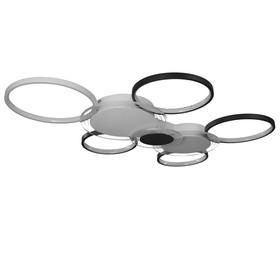 Люстра с ПДУ "Мноро" 8хLED 250Вт 3000-6000К черно-белый 114х76 см