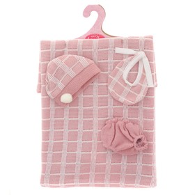 Комплект одежды для кукол 26 см, розовое одеяло, шапка, слюнявчик, трусики