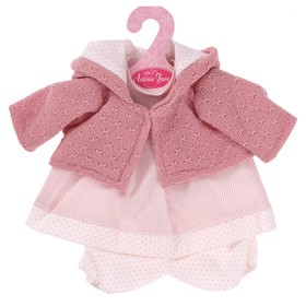 Одежда для кукол и пупсов 30-35 см, куртка розовая с капюшоном, платье, трусики