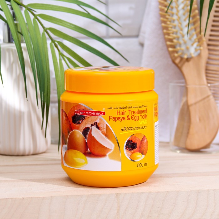 Маска для волос carebeau papaya and egg yolk hair treatment